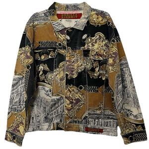 Gurilla Biscuit Jean Jacket Men’s Large Vintage 90s Baroque Rave Acid Streetwear